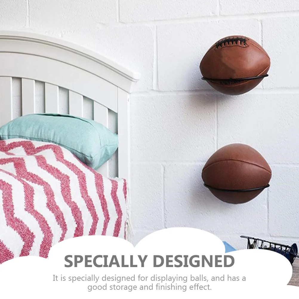 Football Stand Holder Wall Rugby Holders Iron Display Rack Sports Room Decor Soccer Balls