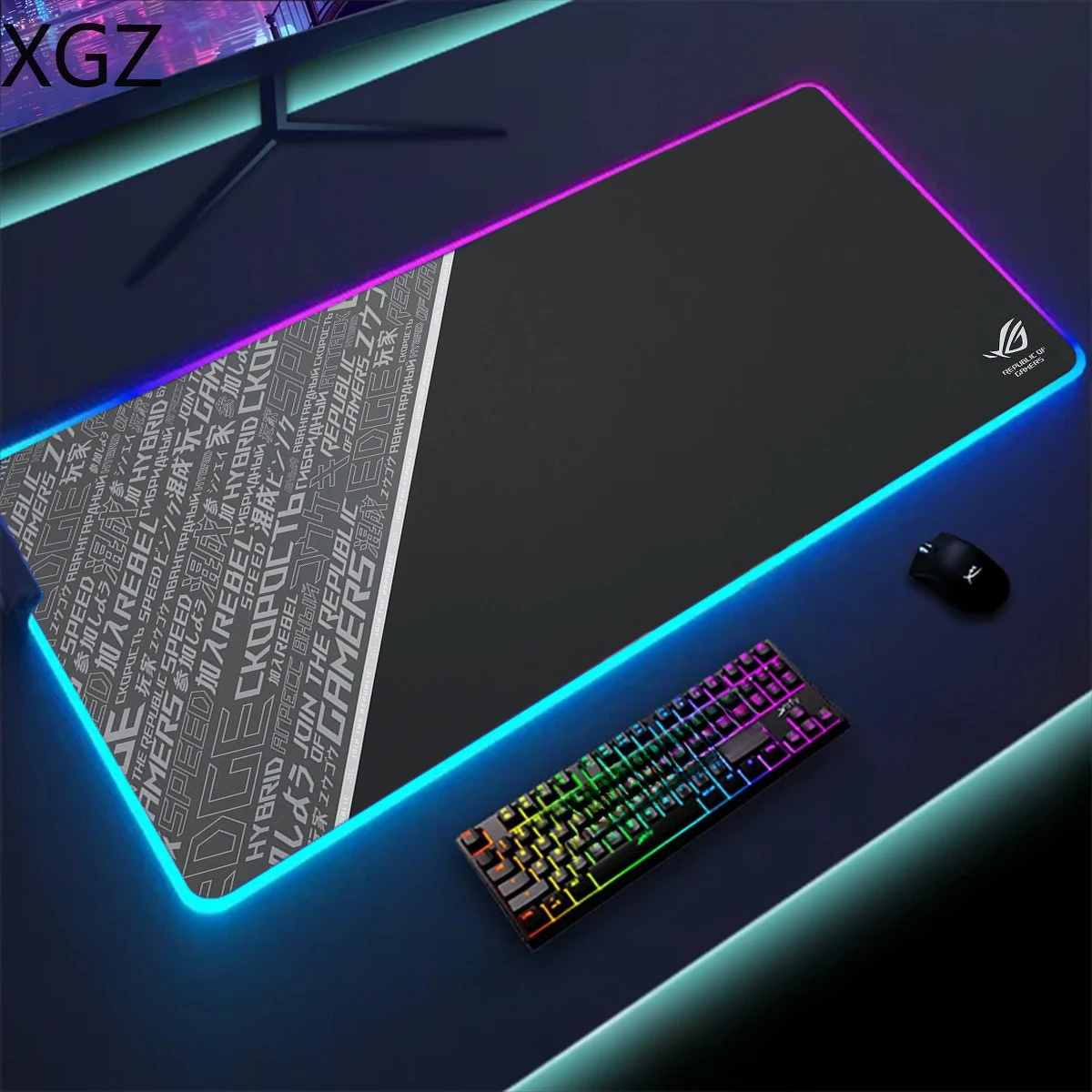 XXL Slipmat A/S/U/S Rog large mouse pad gamer desk mat RGB 12 lighting game room accessories carpet keyboard computer anti-slip