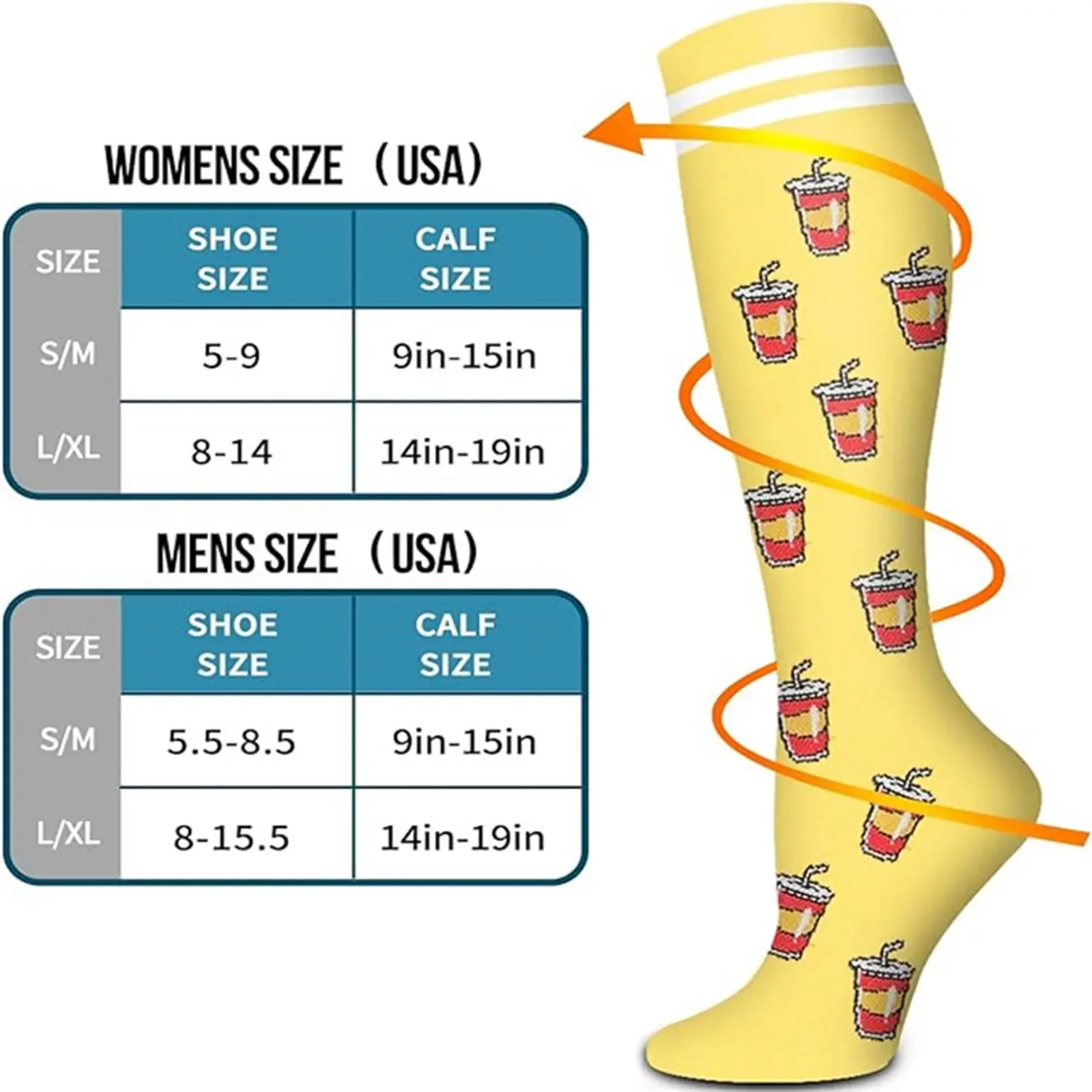 MhzyCaus Women's 6-Pack Mid-Calf Compression Socks Bundle - Moisture-Wicking, Breathable, Snug Fit, Fashion Leg Socks for Work, Travel, Running, Gentle Support, Bundle Mid-Calf Socks