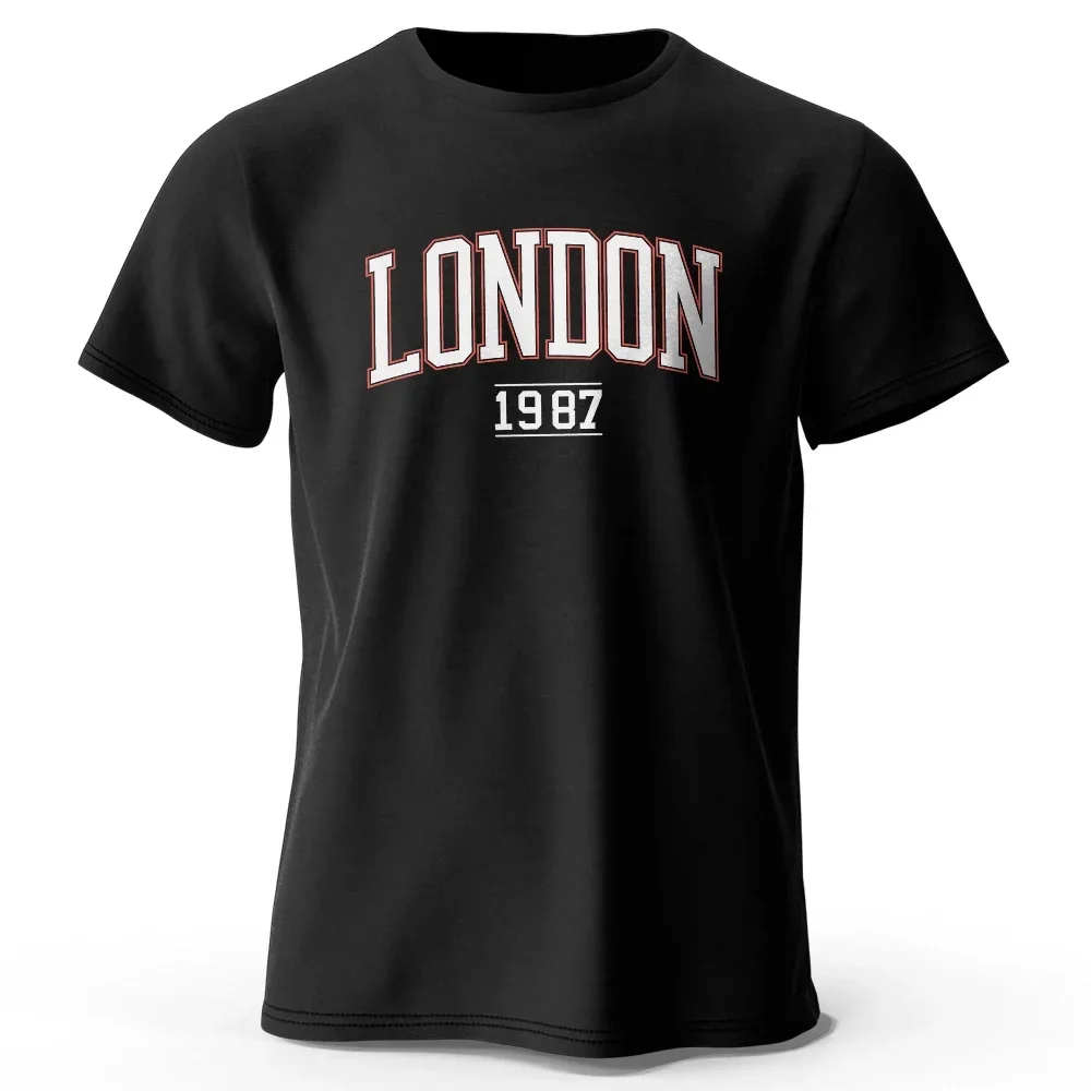 

Fun London 1987 vintage print casual fashion street wear summer men women universal round neck short sleeve T-shirts