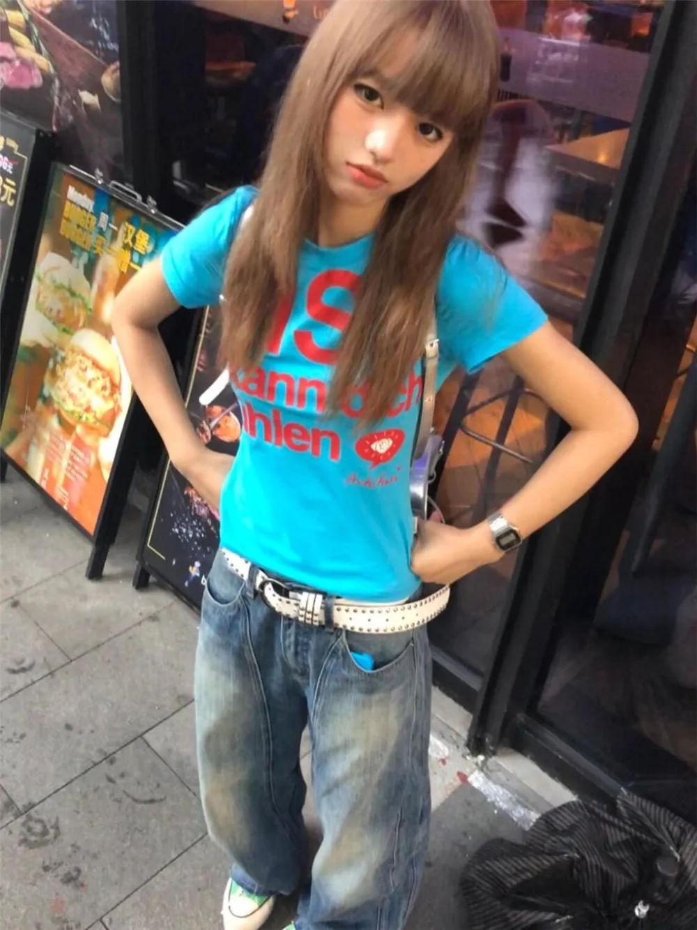Y2k Letter Print T-shirt American Japanese Retro 90s Fashion 2000s Style Crop Top Vintage Harajuku Short Sleeve Shirt Streetwear