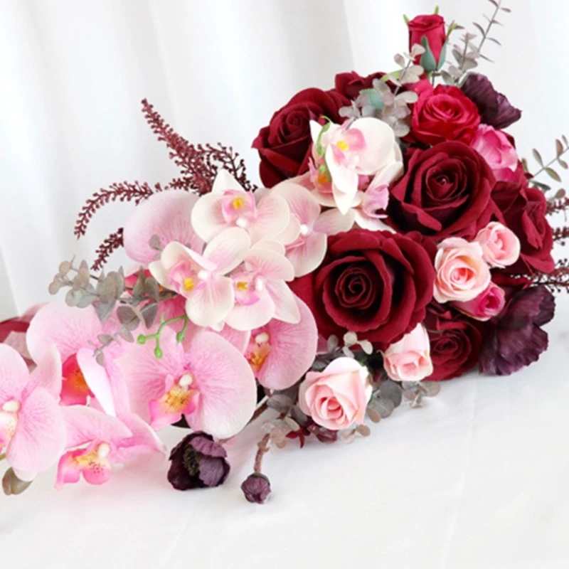 Artificial Flower Combo Wedding Flower for Bridesmaids, Small Bridesmaids Wedding Brooch Bouquet Flower Drop Shipping