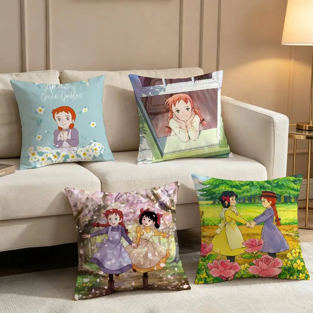 anne of green gables Fashion Decorative Pillowcase Throw Cover Pillow Case Cushion For Living Room Square Home Decor
