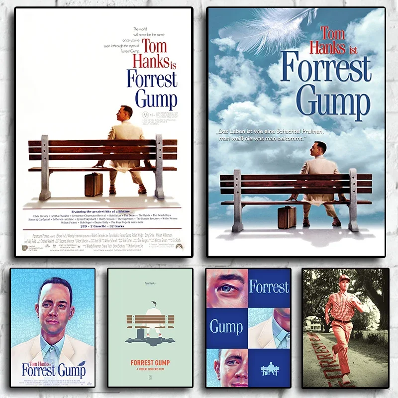 فورست غامب الفيلم الكلاسيكي HD الرسم على لوحات القماش الجدارية ديكور المنزل الشمال نمط غرفة المعيشة مقهى بار فندق ديكور #1