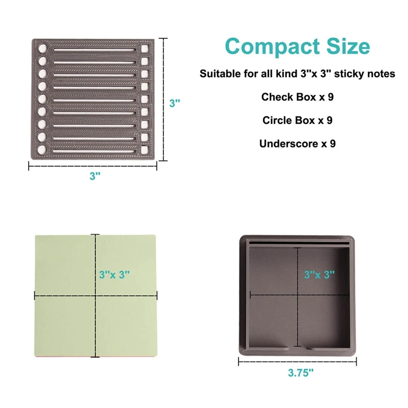 

Rog-eySticky Note Holder with Stencil, Sticky Note Dispenser Compatible with Note, Note Organizer for Note