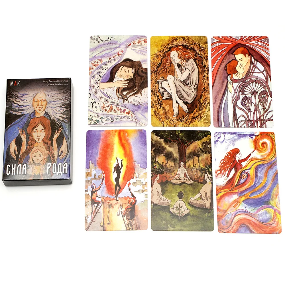 45 Pcs Cards In Russian Language with Guidebook 10.5*6cm Metaphorical Associative Oracle Cards