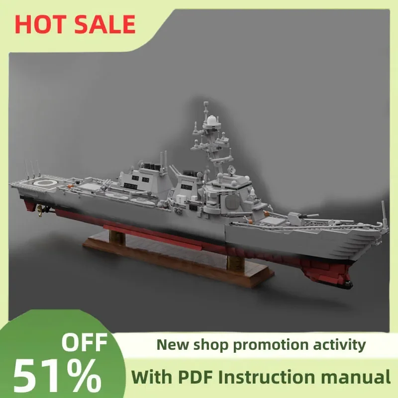 

New 2808Pcs Moc Military Weapons Arleigh Burke Destroyer Model Building Blocks Technology Diy Assembly Kid Toys Boy Holiday Gift