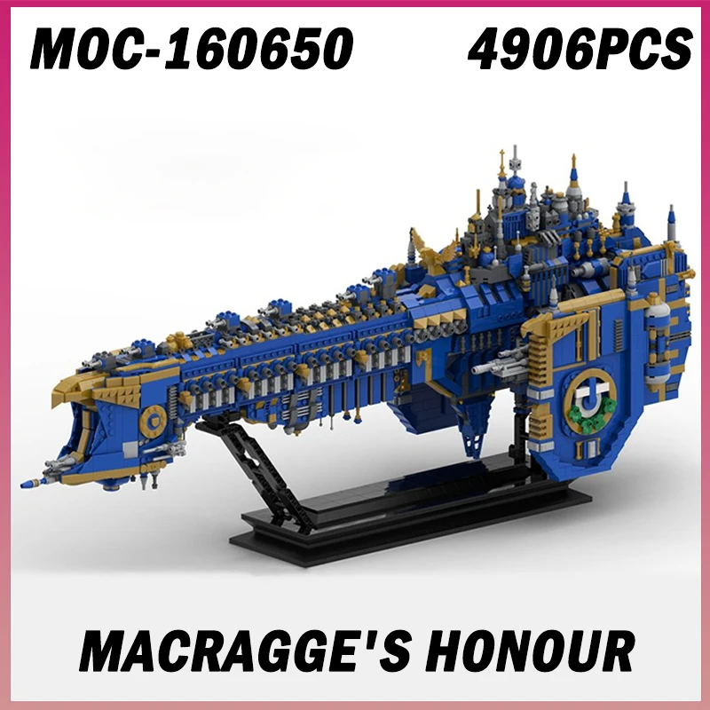 

4906 шт. MOC-160650 Heavy Cruiser, популярные игры, боевой молот, 40 К, модель космического корабля, строительные блоки, кирпичи, игрушки для мальчиков, взрослых, детей, подарок