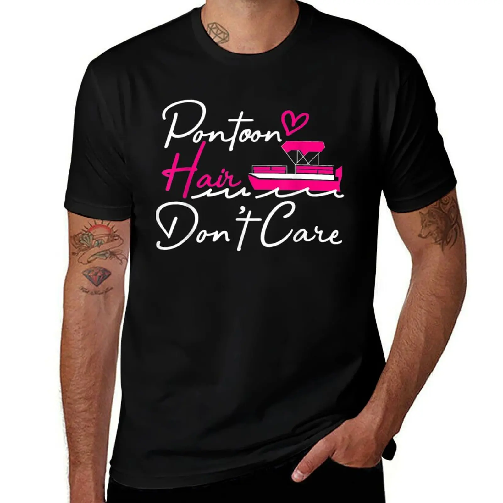Pontoon Hair Don't Care Boat Captain Sailing Pontoons T-Shirt Moisture Wicking Athletic T-Shirt