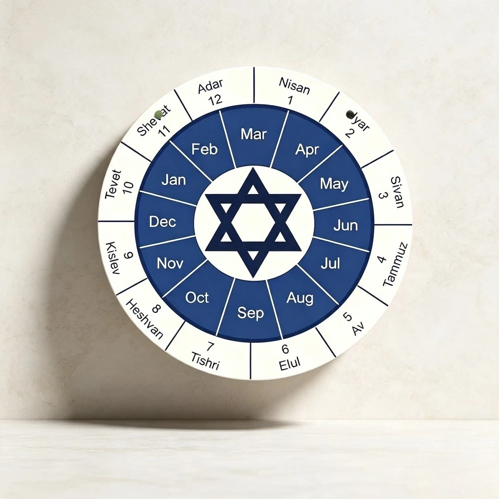 CIFBUY Vintage Jewish Calendar Aluminum Wall Art Waterproof Rustproof Metal Decor for Home Living Room Entryway