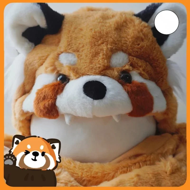 Cartoon Cute Lesser Panda Hat Scarf Gloves Set 3 In 1 Sets Winter Insulation Warm Soft Animal Cap Scarves Set Women Kids Gift