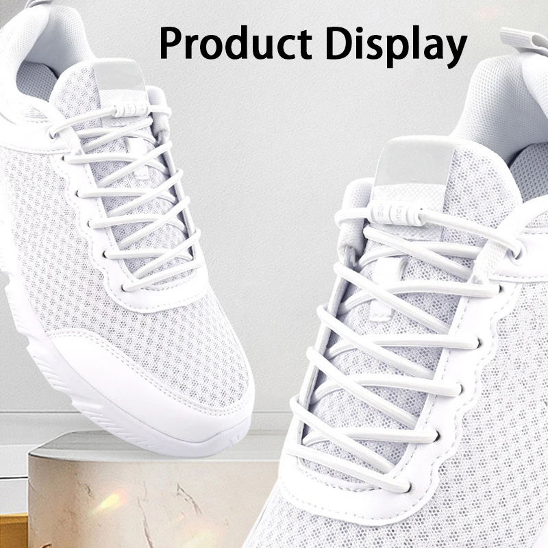 Round Elastic Laces Metal Buckle Shoelace Sneakers Canvas Shoes Quick On/Off Shoelaces Kids Adult Shoe Accessories image 5