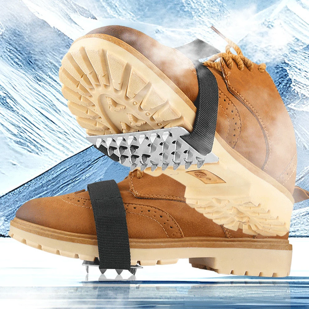 

1Pair Ice Grippers Snow Shoe Covers Anti-Slip Stainless Steel Durable Climbing Hiking Spike Outdoor Supplies Non Slip Shoe Cover