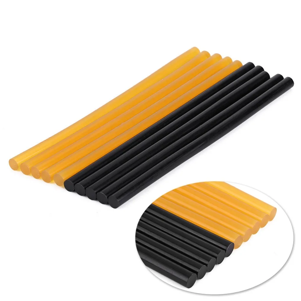 10PCS Rubber Hot Glue Sticks Black & Yellow Soft & Hard Dent Repair Tool High Strength Dent Puller Tool Set Auto Panel Repairs