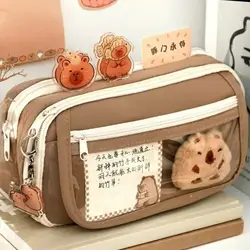 Cute Fabric Pencil Case Kawaii Large Capacity Animal Zipper Kids Bag Children'S Boys' Pen Pouch Girl School Case Supplies