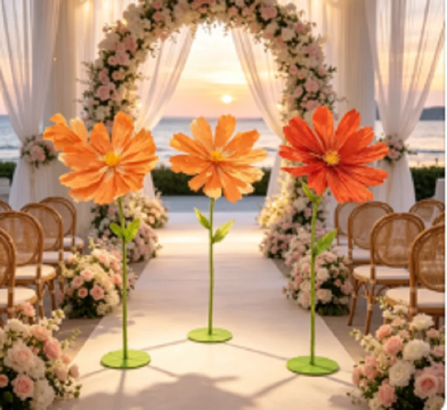 180cm Giant Paper Daisy Artificial Flowers for Wedding Garden Party Supplies Window Display Simulation Home Decor