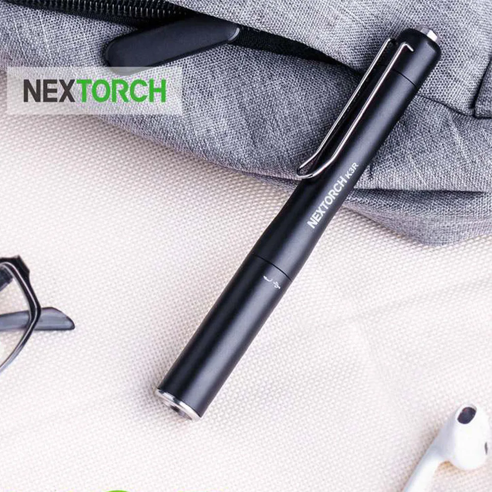 

Nextorch K3R Multipurpose Penlight Flashlight Type-C Rechargeable 350 Lumens Smart Memory Emergency Window Breaker EDC
