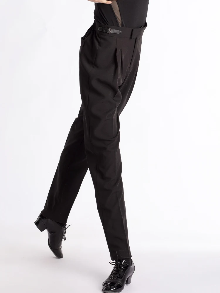 Nieuwe Latin Ballroom Dansbroek Voor Heren Professionele Moderne Dansbroek Mannelijke Wals Tango Praktijk Hoge Taille Broek Xh571