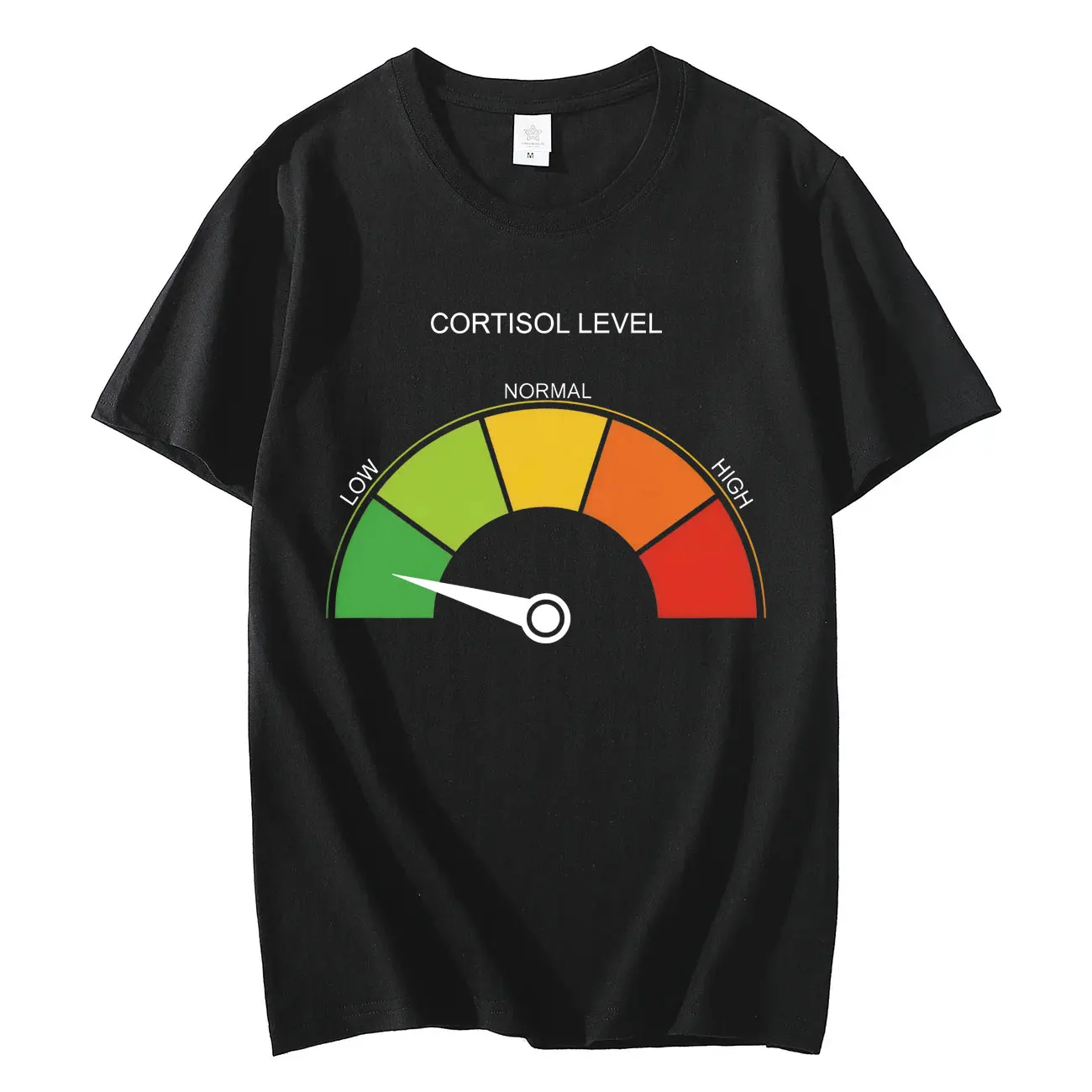 Low Cortisol Level Funny Stress Meme T-shirt High Quality Fashion Short Sleeve T Shirts Men Women Casual Loose Cotton T-shirts