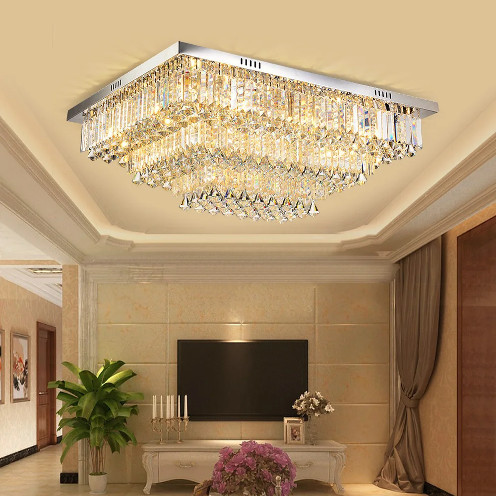 Modern Luxury Crystal LED Chandelier Lighting 80*60cm Nordic Ceiling Chandeliers Living Raindrop Pendant Lamp