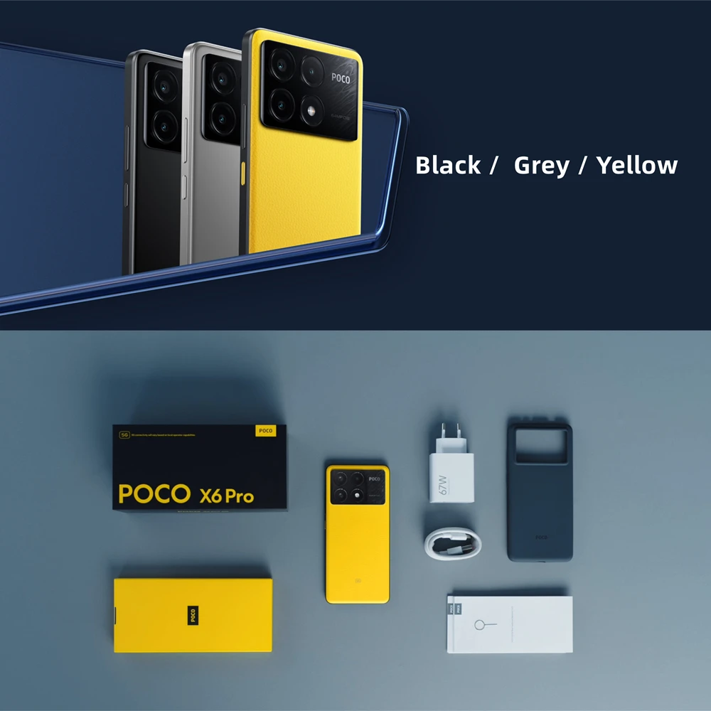 X6 poco Pro 5G ทุกรุ่น MTK dimensity 8300-ultra 6.67 "1.5K flow AMOLED 64MP กล้องสามตัวพร้อมเทอร์โบชาร์จ67W NFC