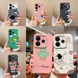 For Xiaomi Redmi Note 14 Case Cute Astronaut Cactus Liquid Protective Anti-drop Antifouling Bumper For redmi note14 Funda Coque