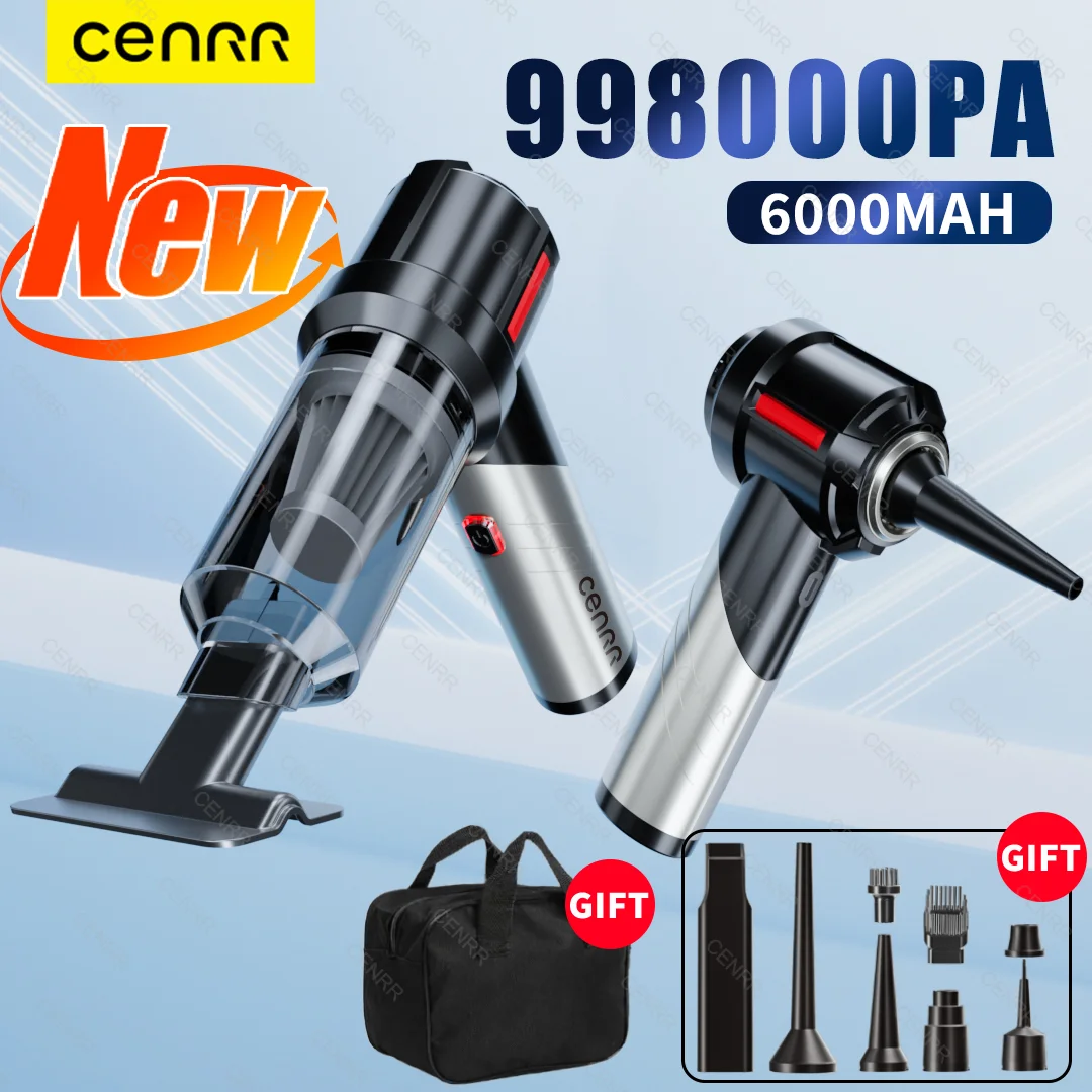 CENRR Wireless Car Vacuum Cleaner Portable Handheld Mini Vacuum Cleaner Cordless Strong Suction Car Cleaner Cleaning Machine