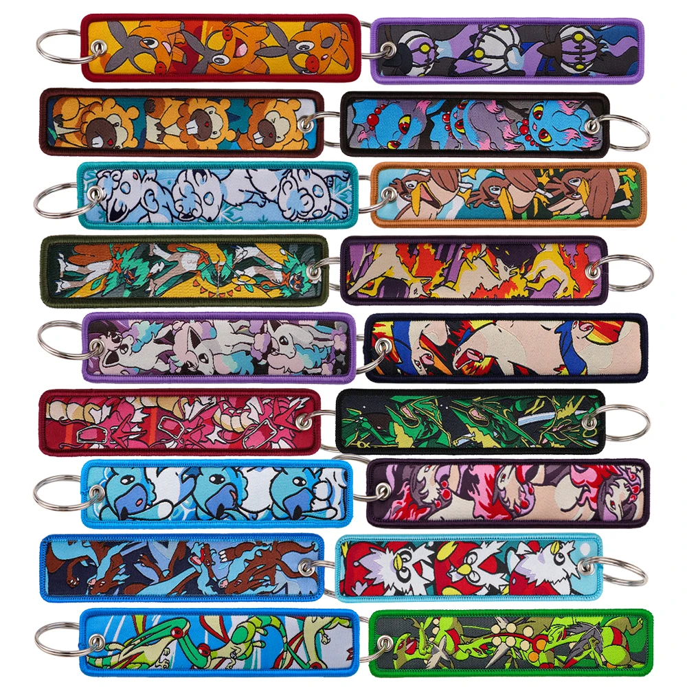 1PCS Cute Game Monsters Key Fobs Holder Keychain for Motorcycles Embroidery Key Tag Key Ring Women Men Key Holder Accessories