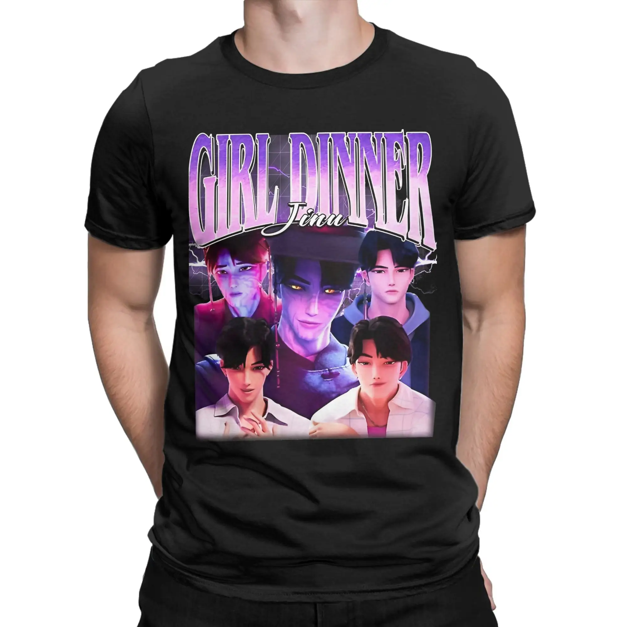 الرجال تي شيرت فتاة عشاء Jinu Kpop شيطان هنتر الشرير مضحك 100% القطن تيز قصيرة الأكمام تي شيرت Crewneck الملابس حجم كبير