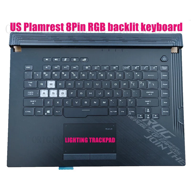 R+  US Plamrest 8Pin RGB backlit keyboard for Asus G512LU G512LW G512LWS