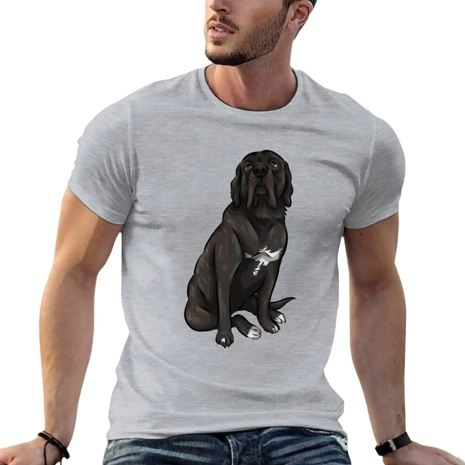 

English Mastiff Black Brindle Cute Dog Art T-Shirt Short sleeve tops Short t-shirt t shirt for men