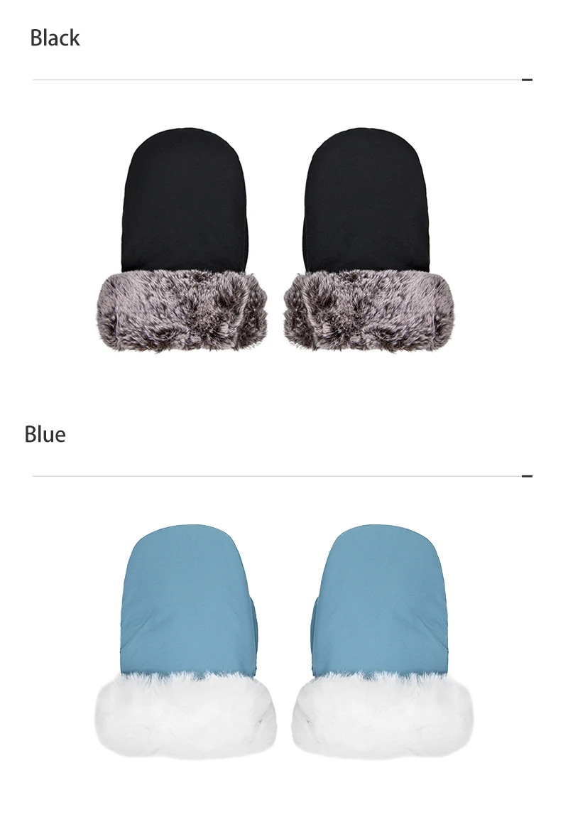 Stroller Gloves 1 Pair Winter Windproof Warm Cute Bear Brown Style Universal Prams Gloves Waterproof Baby Stroller Accessories