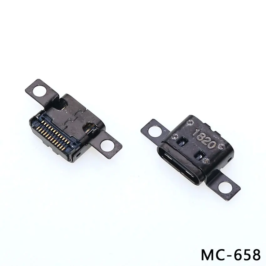 1PC For Lenovo 720S-13IKB 720S-13ARR Power Interface TYPE-C Charging Single Head DC JACK USB 24 Pin 2 Ear Fixation Connector