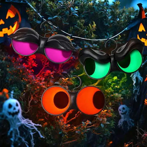 3 Pack Flashing Peeping Eyes Lights with Timer Halloween Decorations Indoor Halloween Glowing Decorations Outdoor Party Supplies, Spooky Animated Lights Eyes Decor for Yard Lawn Garden