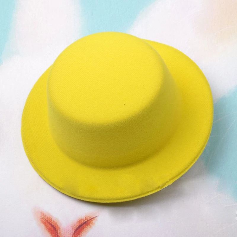 Colorful Mini Top Hat Diy Handmade Cap Christmas Embryo Small Bowler Hat Jewelry Hairpin Bare Cap 17cm 5pcs/lot