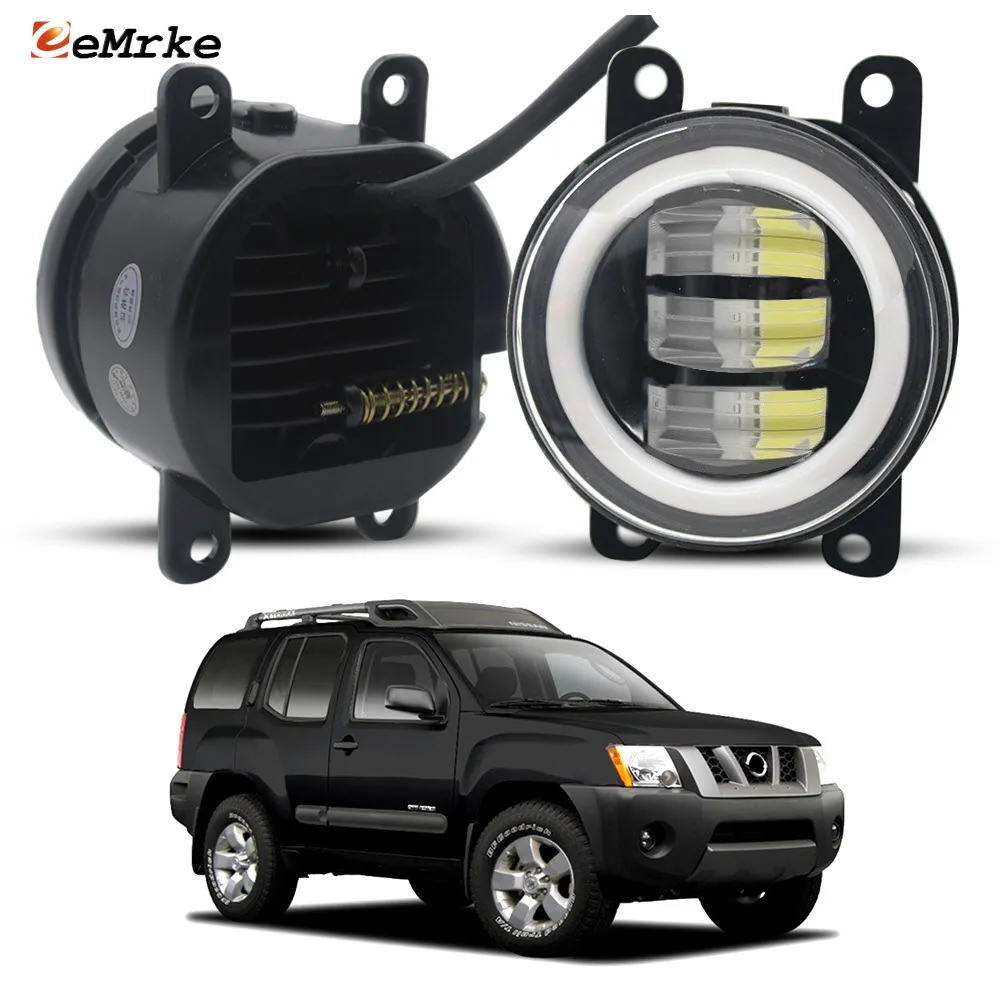 2IN1 Car LED Fog Lights + Day light DRL Angel Eyes For Nissan Xterra N50 2005 2006 2007 2008 2009 2010 2011 2012 2013 2014 2015
