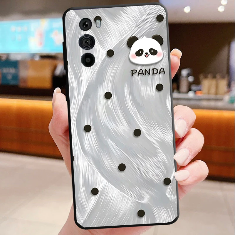 

Tulip Flower Bow Bear Panda Cat Phone Case For Motorola Edge 50 40 Pro 60 50 40 30 Ultra Neo Fusion Moto G Play G Stylus G Power