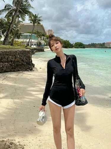 

Купальник Sea Sparkle в корейском стиле: простой, спортивный, консервативный, скрывающий недостатки фигуры, с эффектом похудения, раздельный, для пляжного отдыха