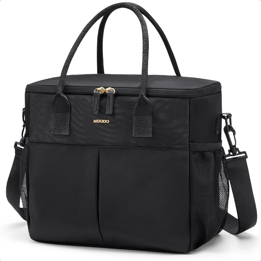 

Lunch Bag Large Insulated Lunch Bags for Women Men Adult Lunch Box with Shoulder Strap for WorkPicnics Outings Black