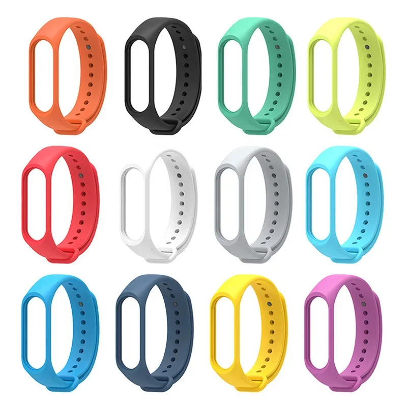 Pulsera deportiva de repuesto para Xiaomi Mi Band 3, 4, 5, 6, 7, correa de silicona para reloj inteligente