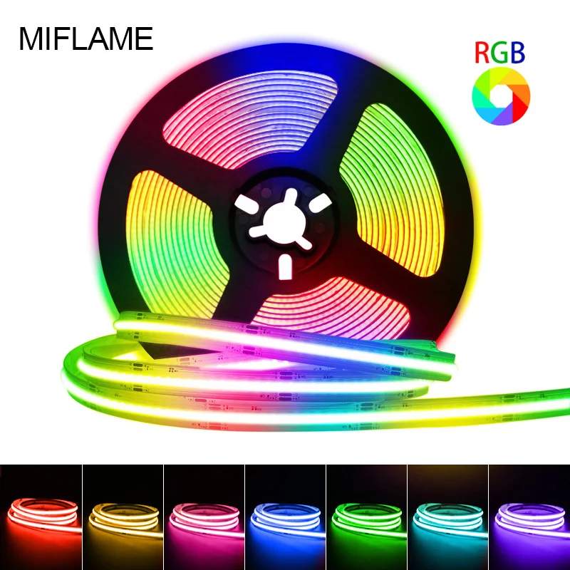 RGB COB LED Strip 24V Color Changing Light Strips 840 LEDs/m Music Sync Bluetooth Smart Light for TV Bedroom Party DIY Decor