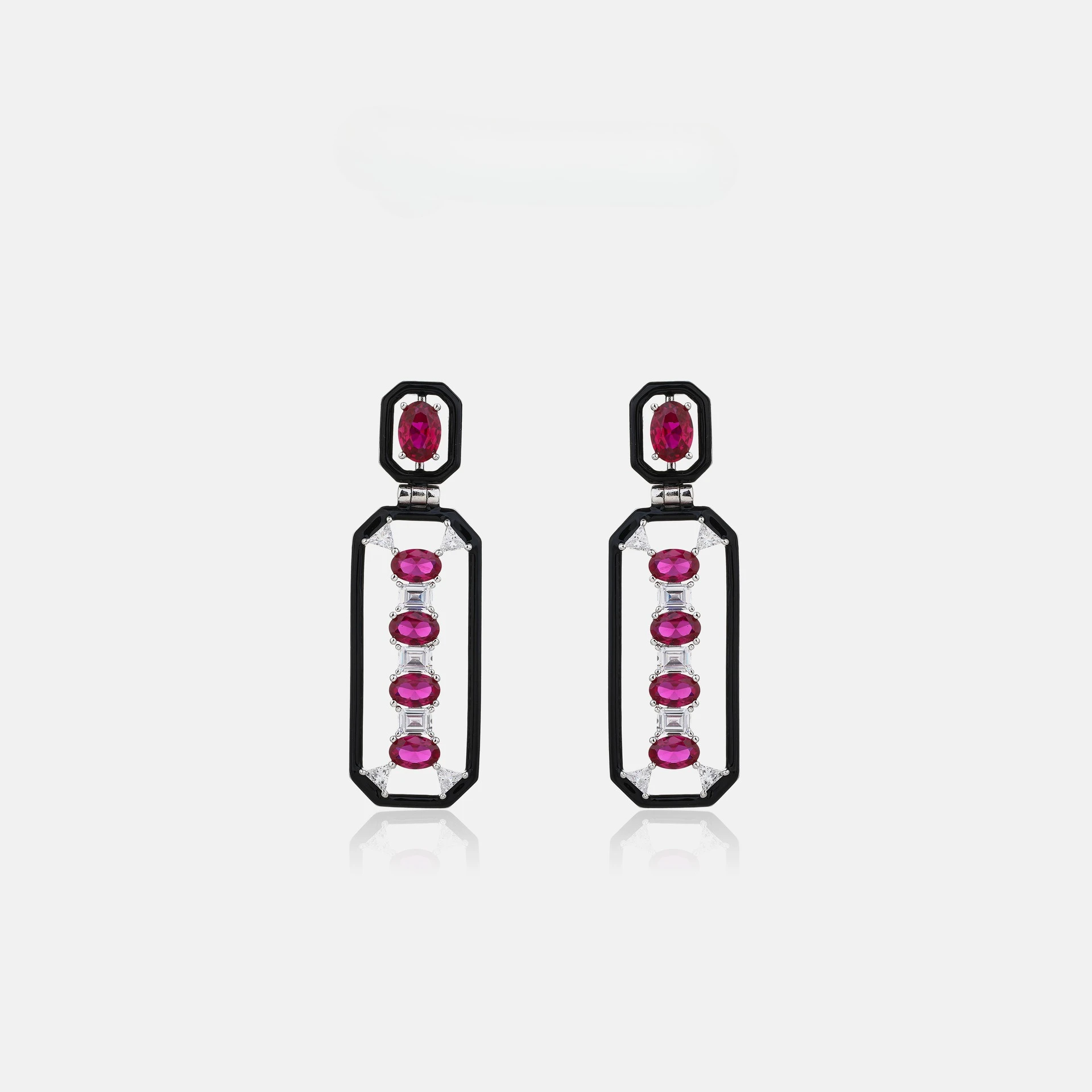New S925 Pure Silver Baked Paint Earrings, Light Luxury Style, Electroplated Gold, High Carbon Diamond Jewelry, Wedding Jewelry
