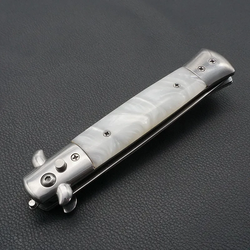 1 Stück Edelstahl Klappbarer Automatischer Kamm-Messer-Bürsten-Haarschneider-Kamm-Bürsten-Zubehör Schmetterling Herren Taschenmesser-Kamm – Detail 4