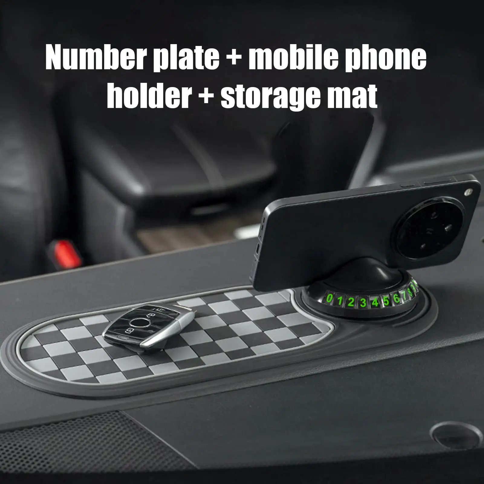 Anti Slip Mat For Car Dashboard Organizer Tray Mat Cell Phone Mount With Parking Number For Car Dashboard Interior Vehicle Truck - view 3