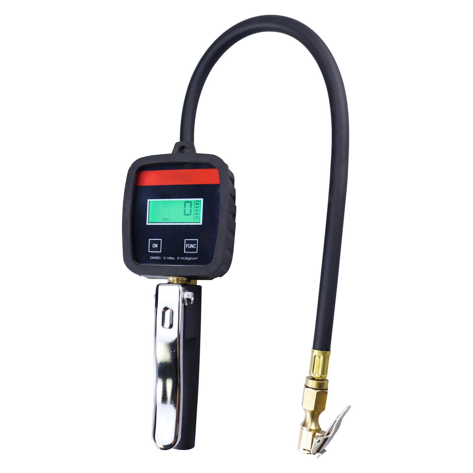 Digital Tire Inflator With Pressure Gauge Clip on Air Chuck for Cars, Trucks, Motorcycles