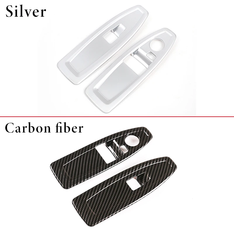 Carbon Fiber Style Car Glass Lift Switch Panel Decorative Frame For BMW 1 2 Series F20 F21 F22 F45 F46 2014-2019 Auto Accessory