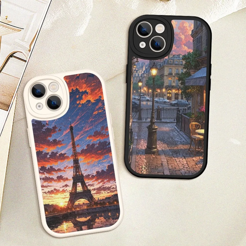 

Paris Eiffel Tower Phone Case Hard Leather For iPhone 16 15 14 13 12 Mini 11 14 Pro Max Xs X Xr 7 8 Plus Fundas