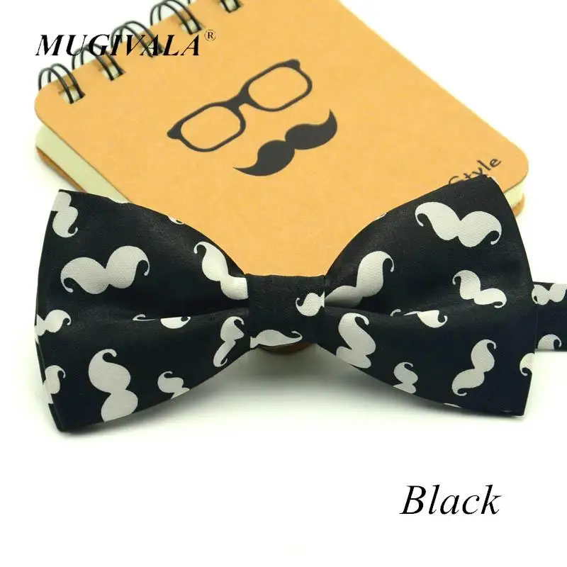 1Piece/lot Fashion Little Beard Bow Tie For Men Pattern Bowtie Leisure Black White Polyester Cravat Gravata Lovely Brand