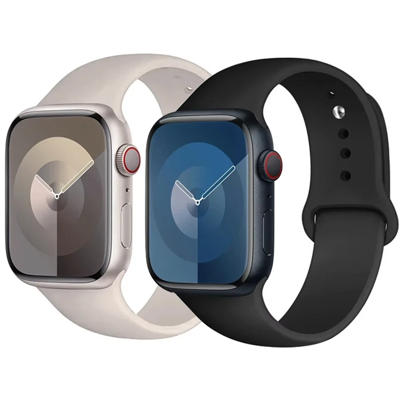 Silikonowy pasek do zegarka Apple Watch 44 mm 45 mm 40 mm 41 mm 42-38 mm 45 mm sportowa bransoleta iwatch serii 8 7 6 5 4 3 SE 9 Ultra 2 49 mm