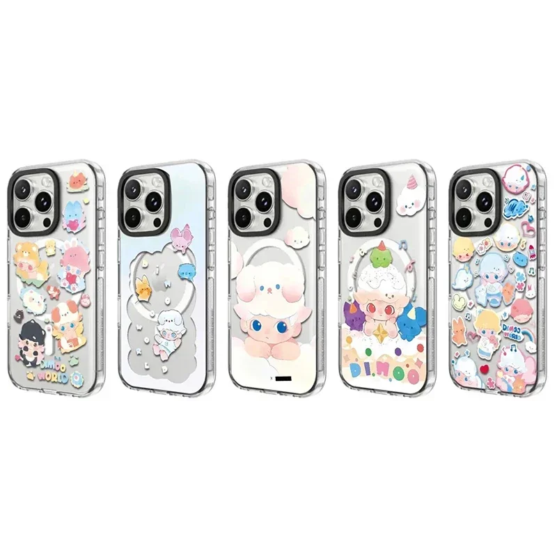 

Cartoon Doll Cloud Transparent Border Magnetic IPhone 13 14 15 16 Pro Max Case